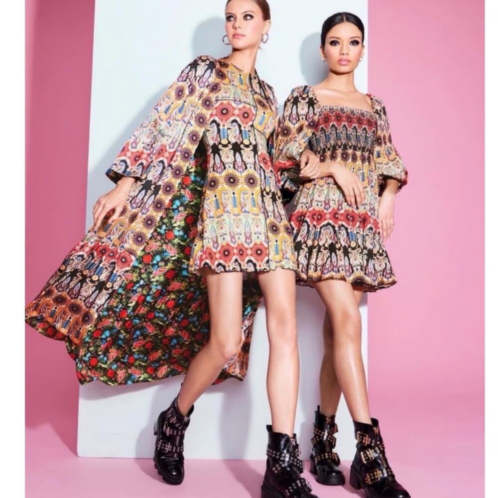 Alice + Olivia‎ Dottie Reversible Kimono Tangerine Combo Size Medium/Large - Picture 4 of 11